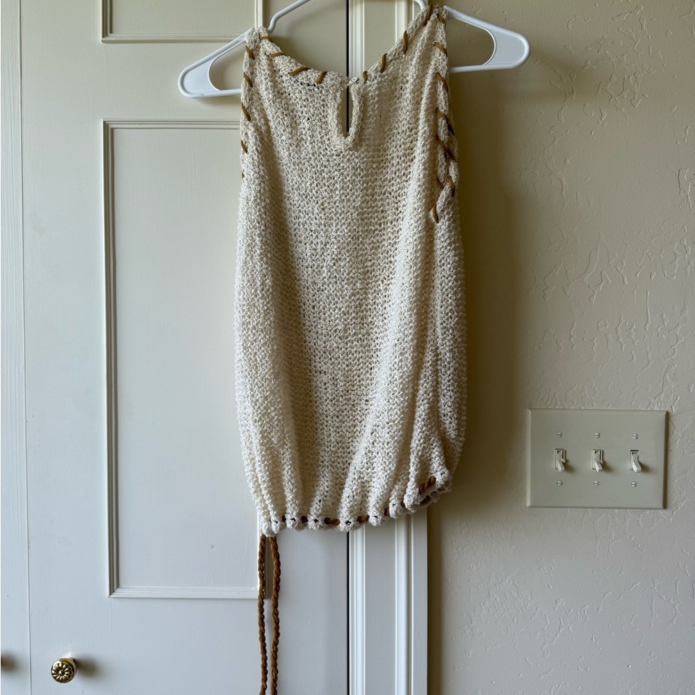VERONIQUE LEROY SLEEVELESS KNITTED TOP - OFF WHITE SIZE M - Picture 12 of 12